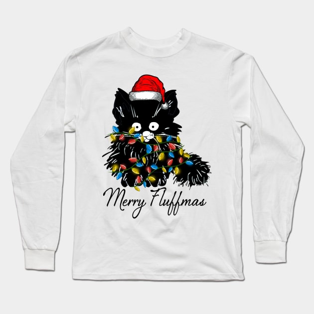 Cat merry fluffmas Long Sleeve T-Shirt by tiranntrmoyet